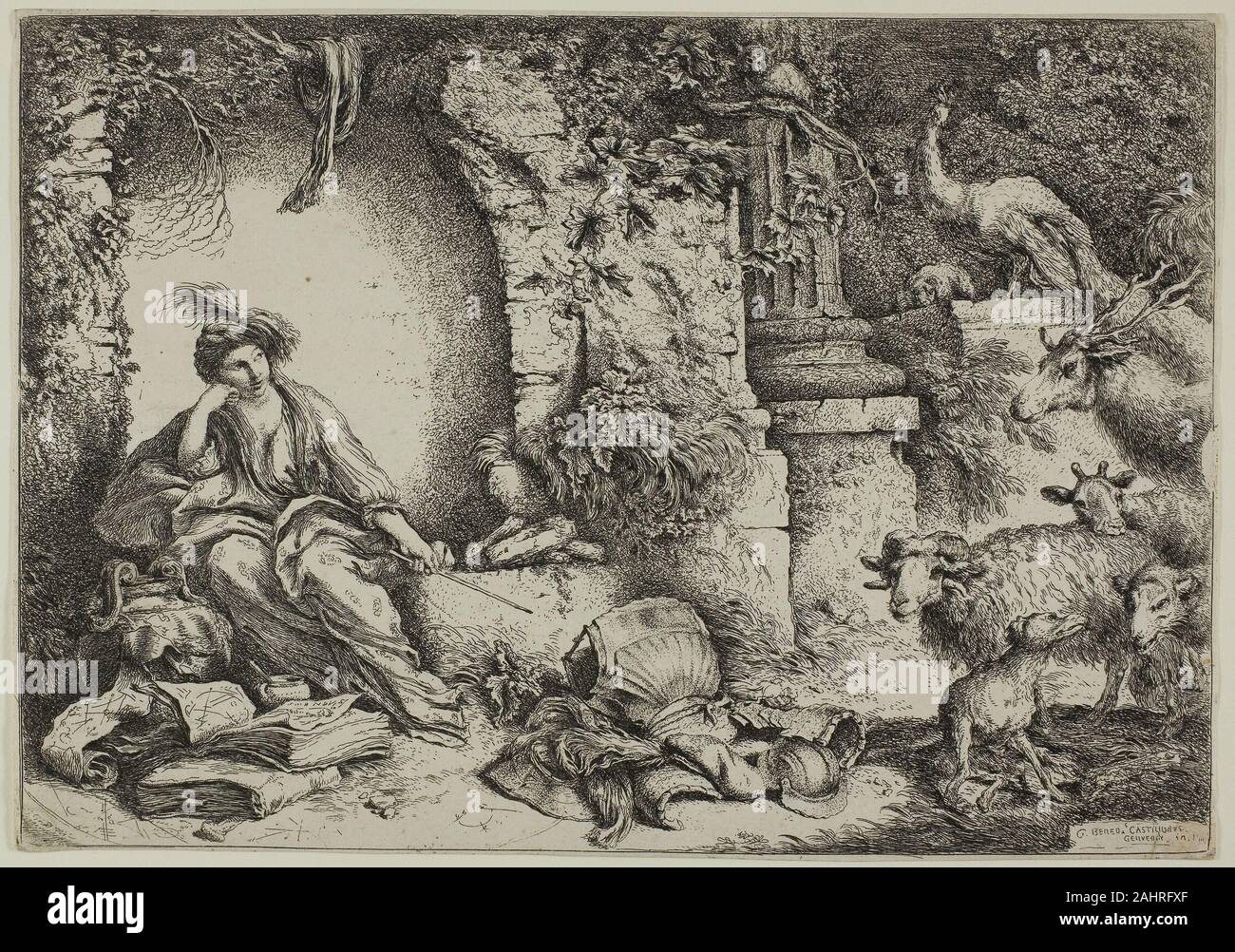 Giovanni Benedetto Castiglione. Circe mit Gefährten des Odysseus geändert in Tiere. 1650 1651