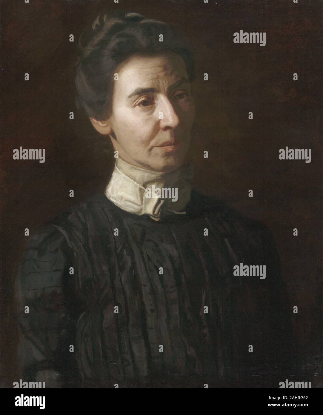 Thomas Eakins. Portrait von Maria Adeline Williams. 1899. Philadelphia. Öl auf Leinwand während seiner Lebenszeit, Thomas Eakins malte mehr als 200 Porträts, von denen nur 25 in Betrieb genommen wurden. Maria Adeline Williams war ein persönlicher Freund des Künstlers; Eakins erster traf sie, als sie eine Kindheit playmate seiner Schwester war. Später, als eine unverheiratete Frau, Williams, der als Addie bekannt war, lebte mit Eakins und seine Frau Susan. Obwohl Eakins portrait präsentiert Addie so gerade - geschnürt und Schwere, dies im Gegensatz zu den aktiven Frau Susan Eakins in ihr Tagebuch als Fahrrad beschrieben wird, Ri Stockfoto