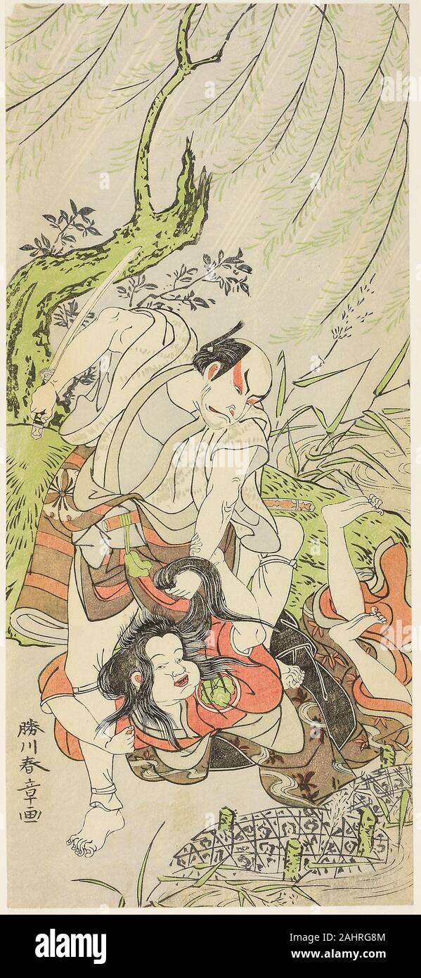 Shunsho Katsukawa. Die Schauspieler Matsumoto Koshiro II als Yoemon und Yoshizawa Sakinosuke III als Kasane, seine Frau. 1766 - 1776. Japan. Farbe holzschnitt; hosoban Stockfoto