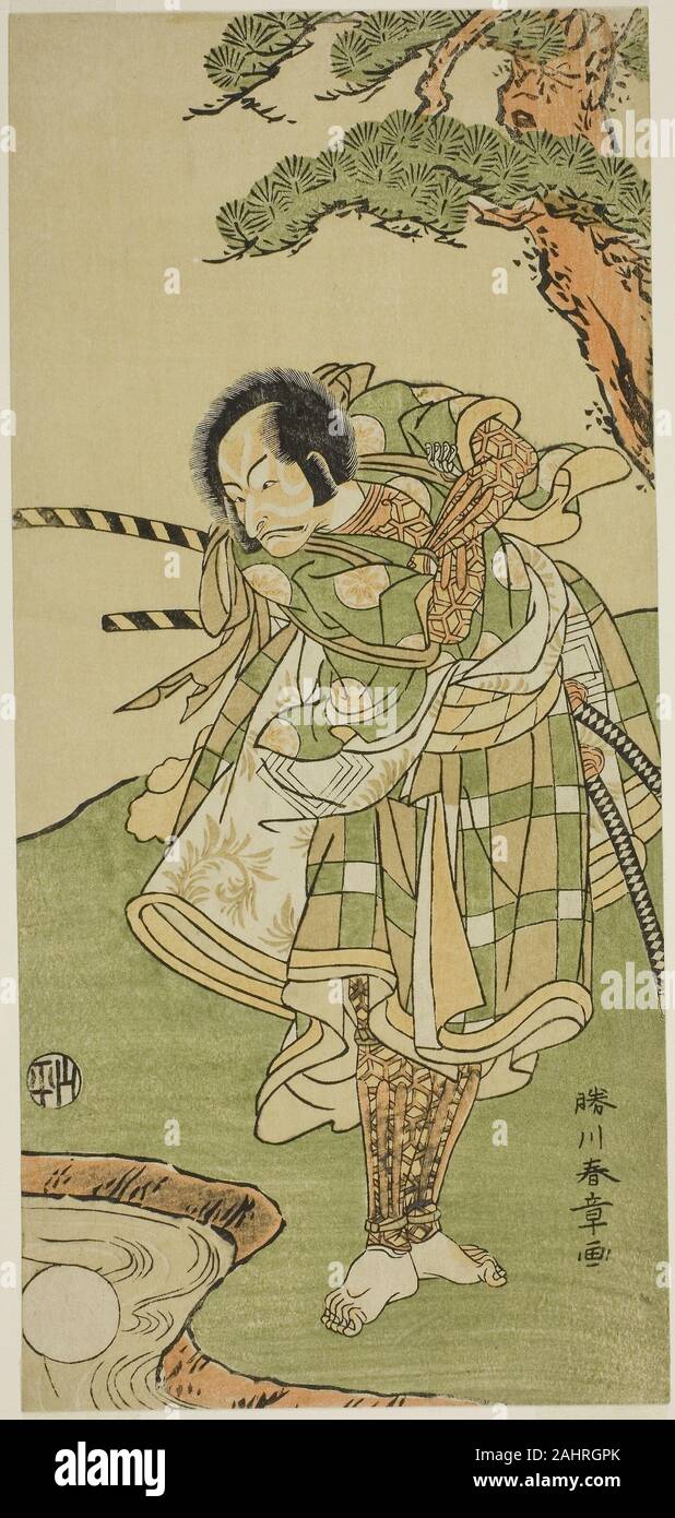 Shunsho Katsukawa. Der Schauspieler Ichikawa Danjuro V in eine unbekannte Rolle. 1767 - 1777. Japan. Farbe holzschnitt; hosoban Stockfoto