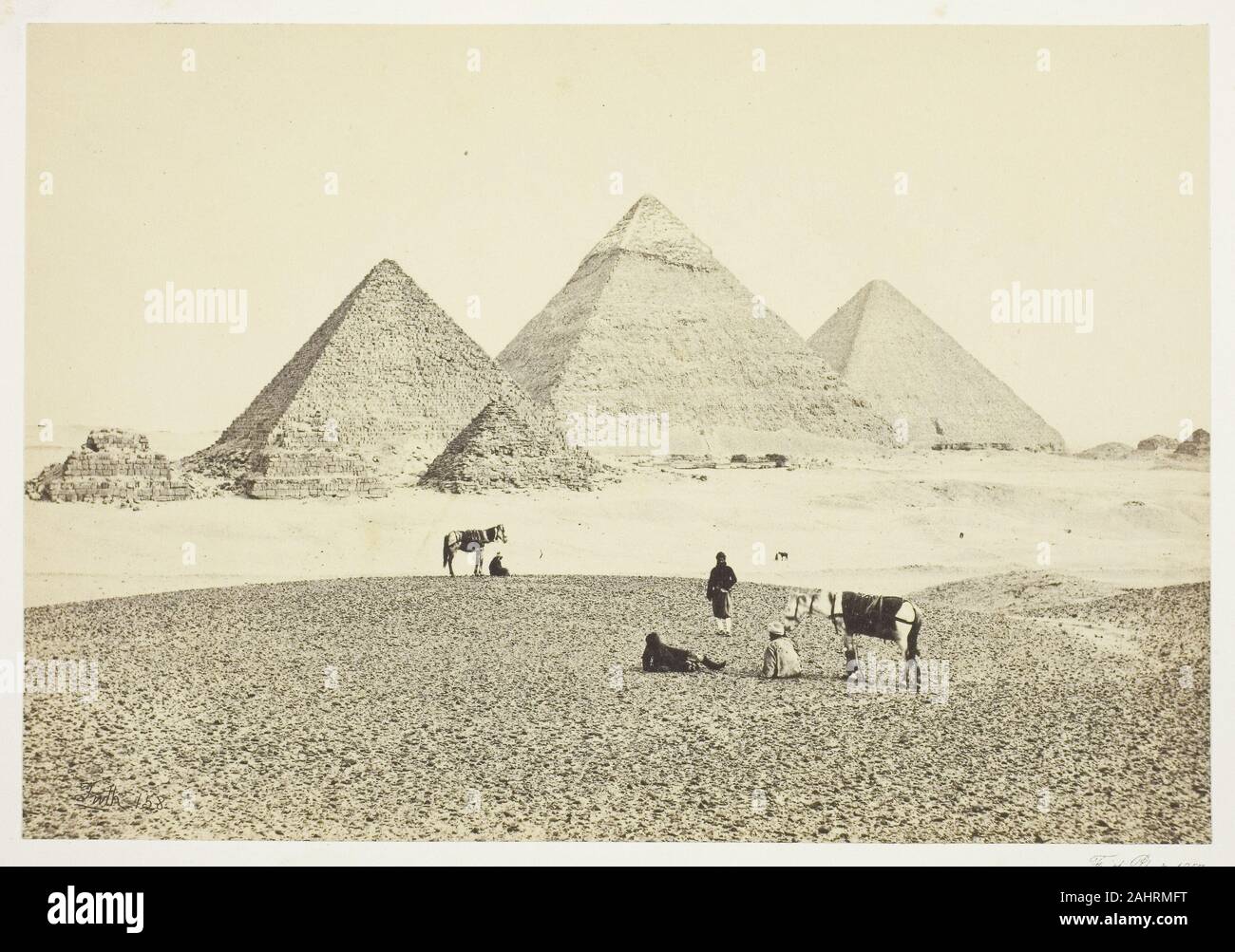 Francis Frith. Die Pyramiden von El Geezeh, aus dem Südwesten. 1857. England. Eiweiß drucken Stockfoto