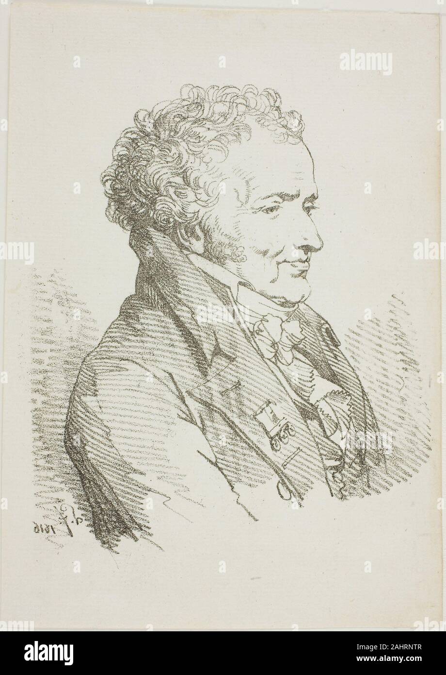 L. F. Laurent. Portrait von Vivant-Denon. 1816. Frankreich. Lithographie in Schwarz auf Elfenbein Bütten Stockfoto