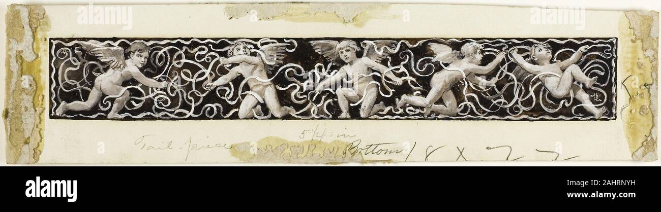 Wird Hicock niedrig. Dekoration - die Liebe Mesh. 1880 - 1893. In den Vereinigten Staaten. Braun, Grau und Weiß gouache auf Creme Holz- und Zellstoff Laminat board Stockfoto