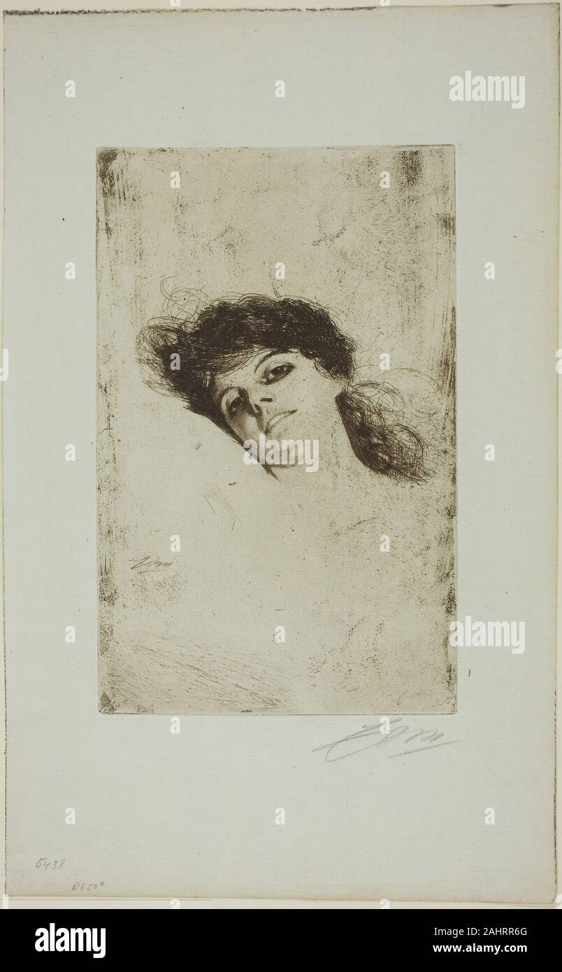 Anders Zorn. Maria. 1884. Schweden. Ätzung auf Off-white Bütten Stockfoto