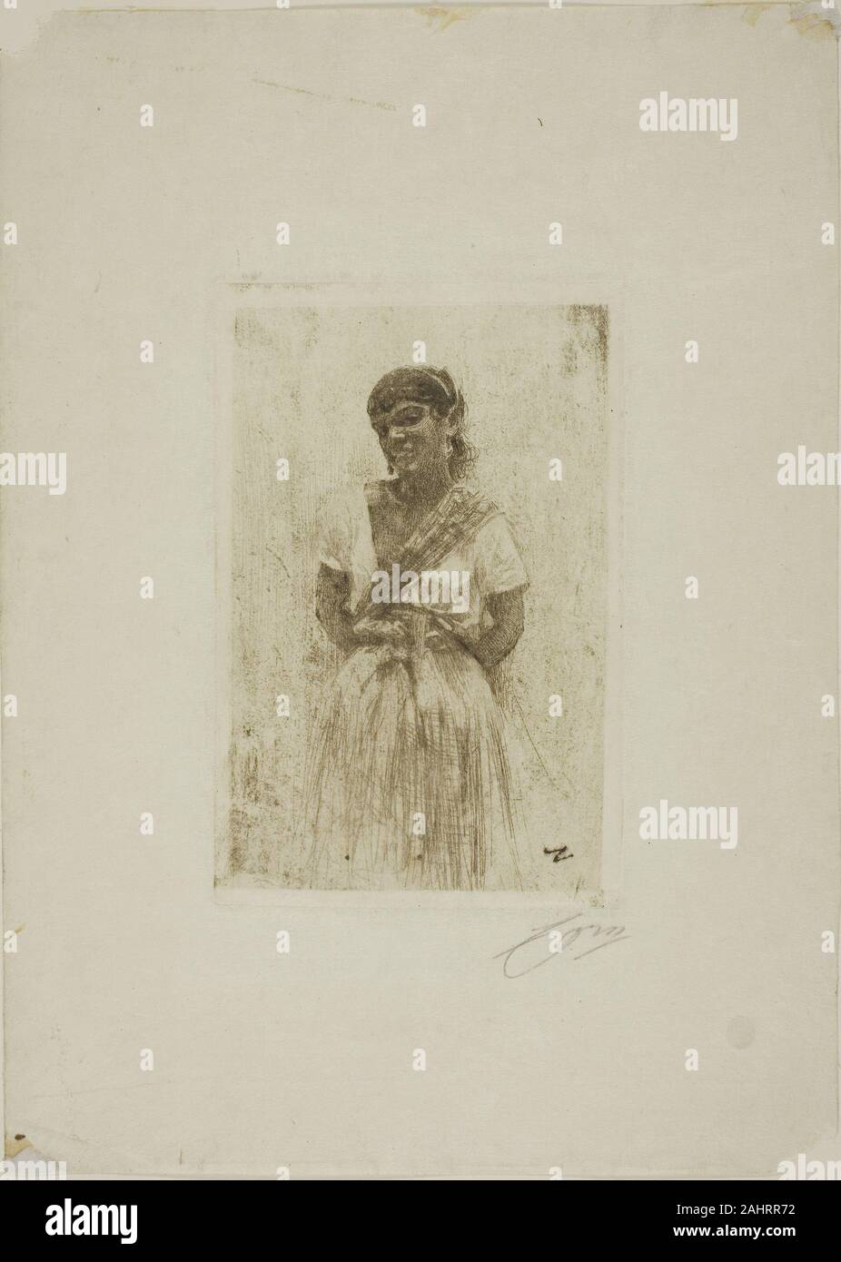 Anders Zorn. Pepita. 1883. Schweden. Radierung auf Elfenbein webte Papier Stockfoto