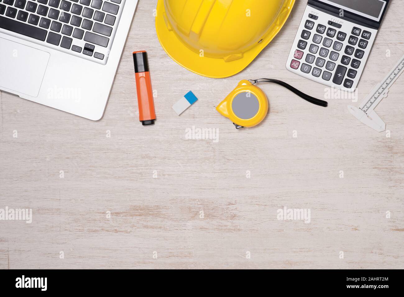 Ingenieur Schreibtisch Hintergrund, Projektideen Konzept Stockfoto