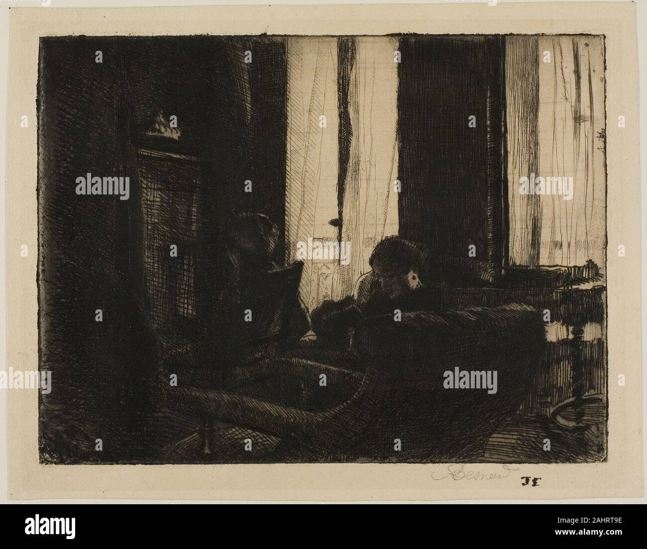 Albert Besnard. Intimität. 1889. Frankreich. Ätzung auf Creme Bütten Stockfoto