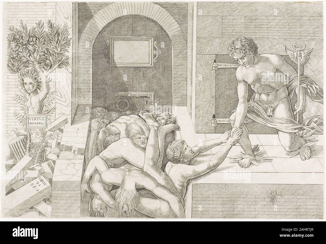 Schule von Andrea Mantegna. Unwissenheit und Quecksilber. 1451 - 1506. Italien. Gravur auf Papier Stockfoto