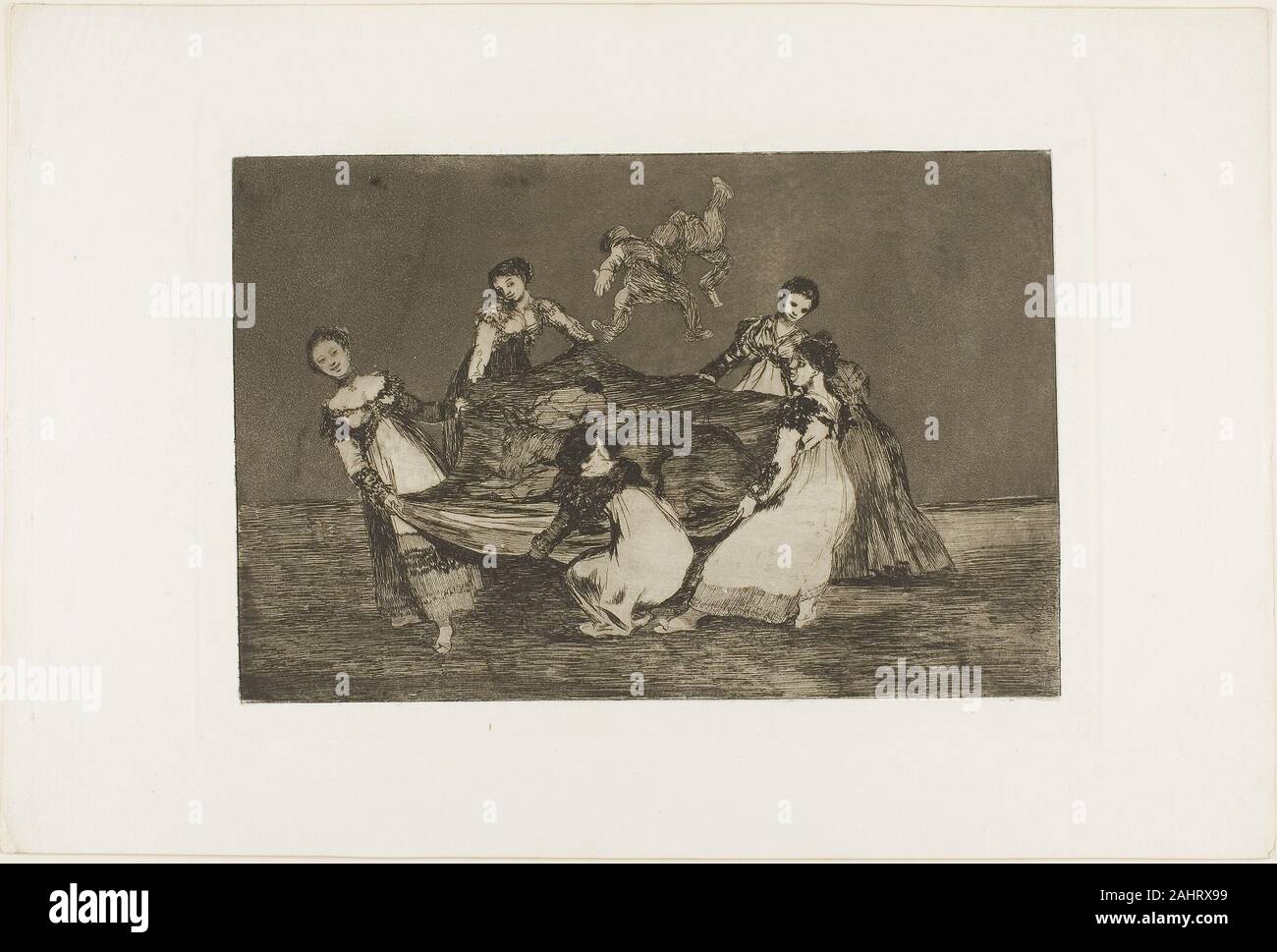 Francisco José de Goya y Lucientes. Schwerer als einen toten Esel, Plate One von Los Proverbios. 1815 - 1824. Spanien. Radierung und Aquatinta auf Elfenbein webte Papier Stockfoto