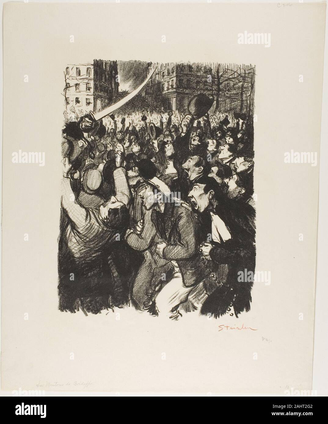Pierre théophile-alexandre Steinlen. Die Schafe Boisdeffre. 1898. Frankreich. Lithographie in Schwarz auf Elfenbein webte Papier Stockfoto