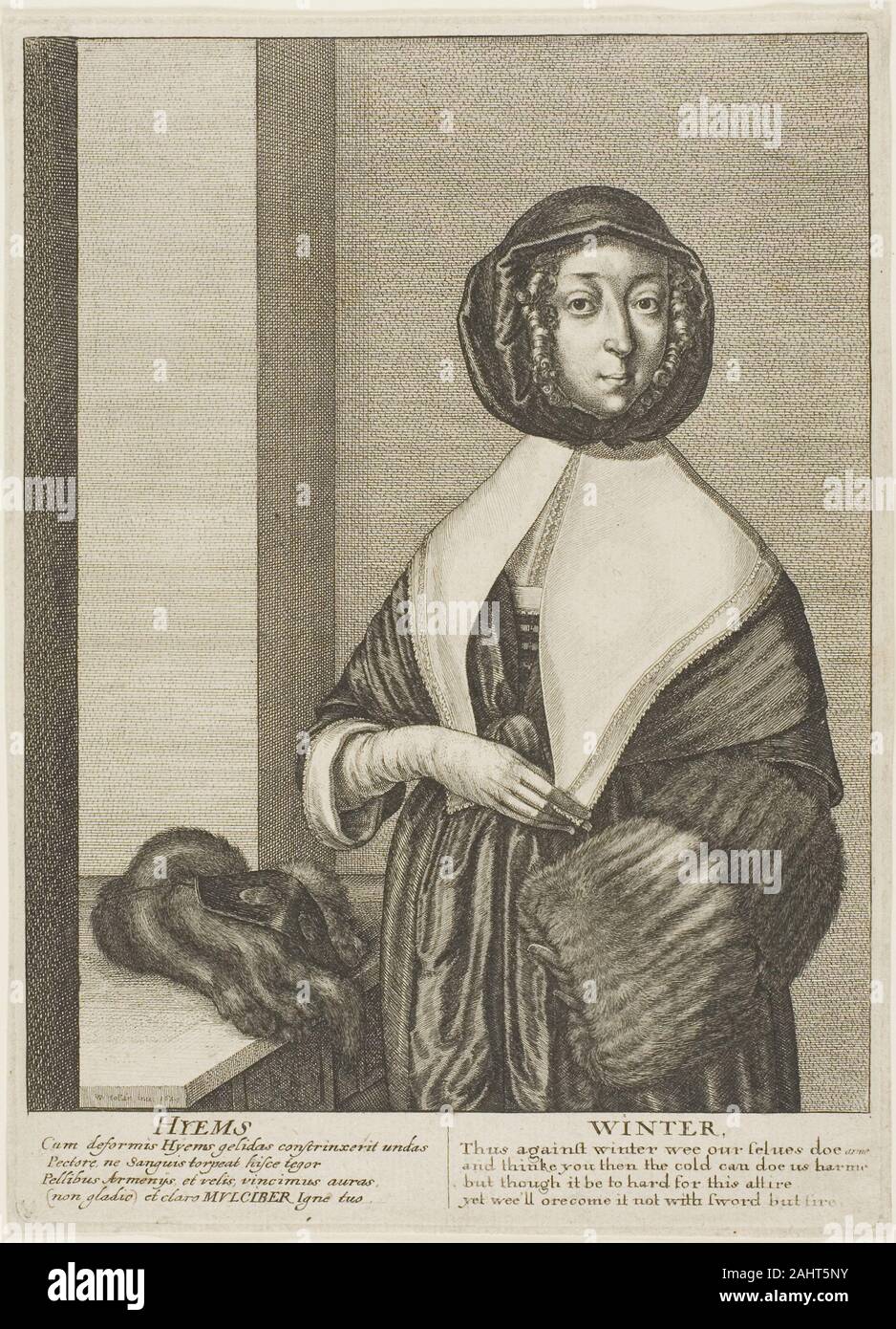 Wenzel Hollar. Winter. 1641. Böhmen. Ätzung auf Aus weißem Bütten Stockfoto