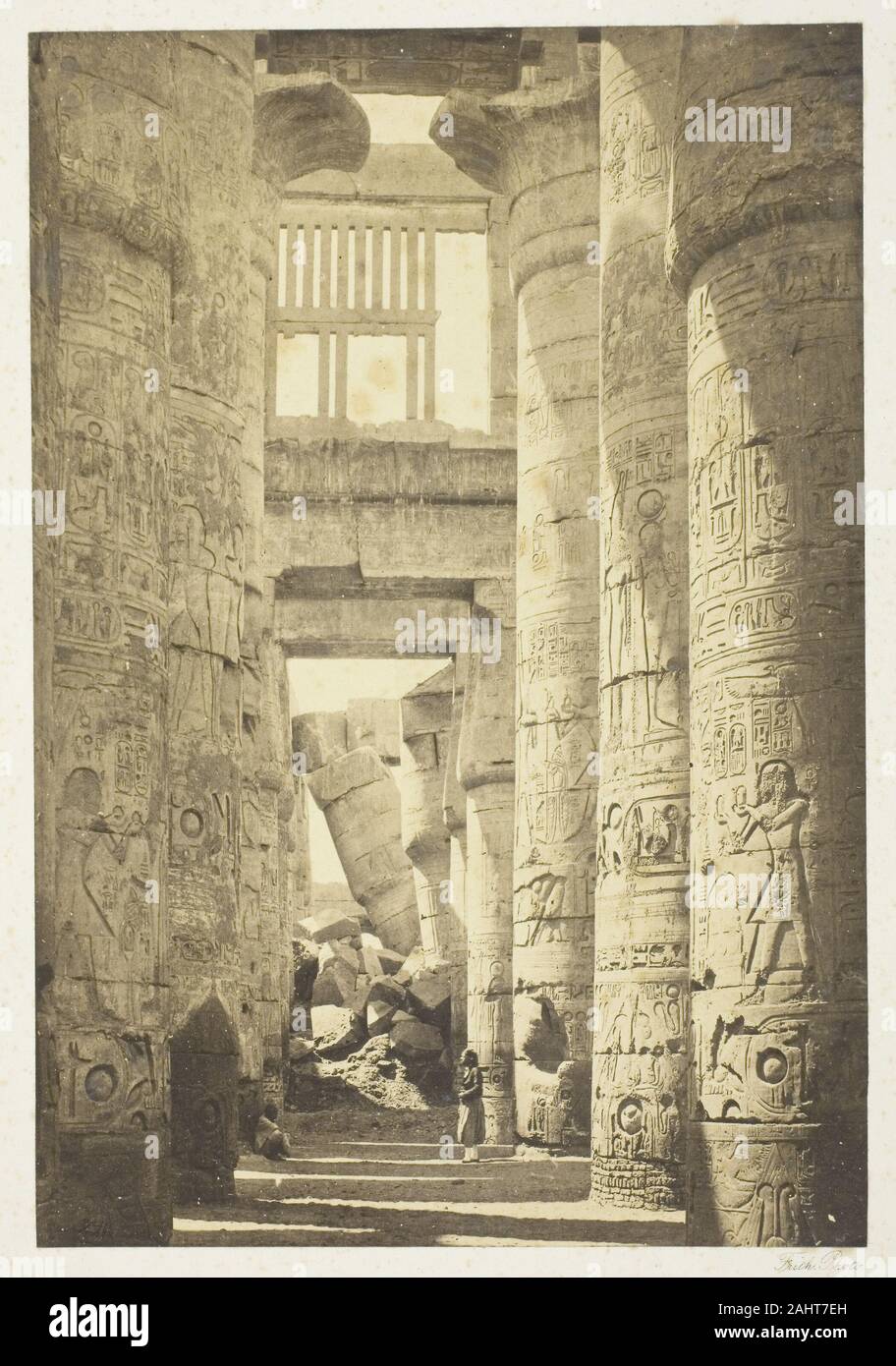 Francis Frith. Innenraum der Halle der Spalten. 1857. England. Eiweiß drucken Stockfoto