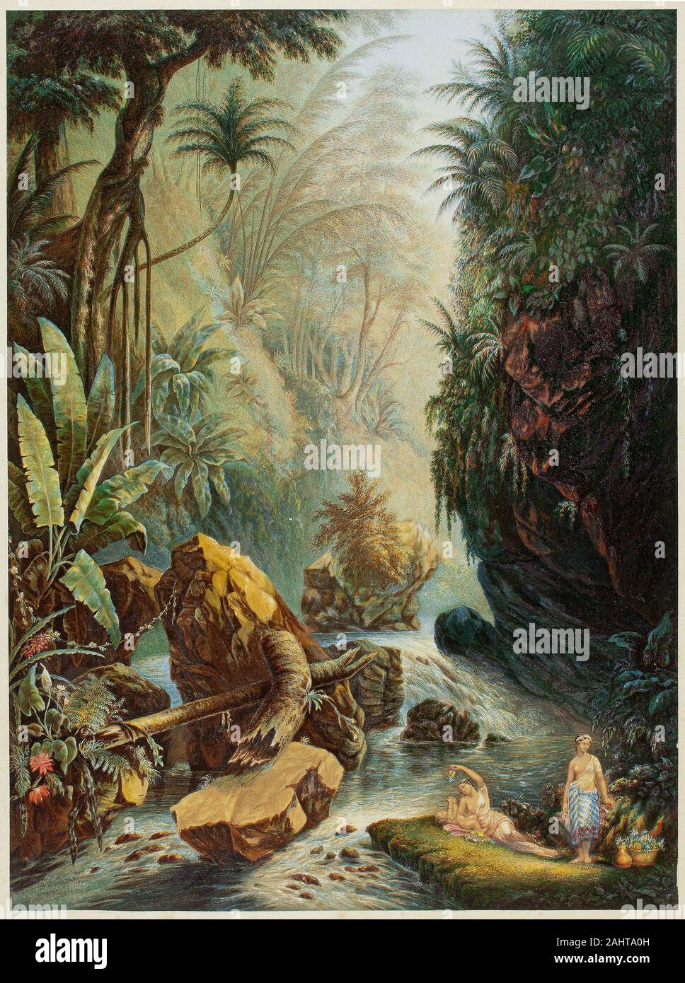 George Baxter. Der Bergbach. 1824 - 1867. England. Stahlstich gefärbt mit Holzblöcken auf Papier Stockfoto