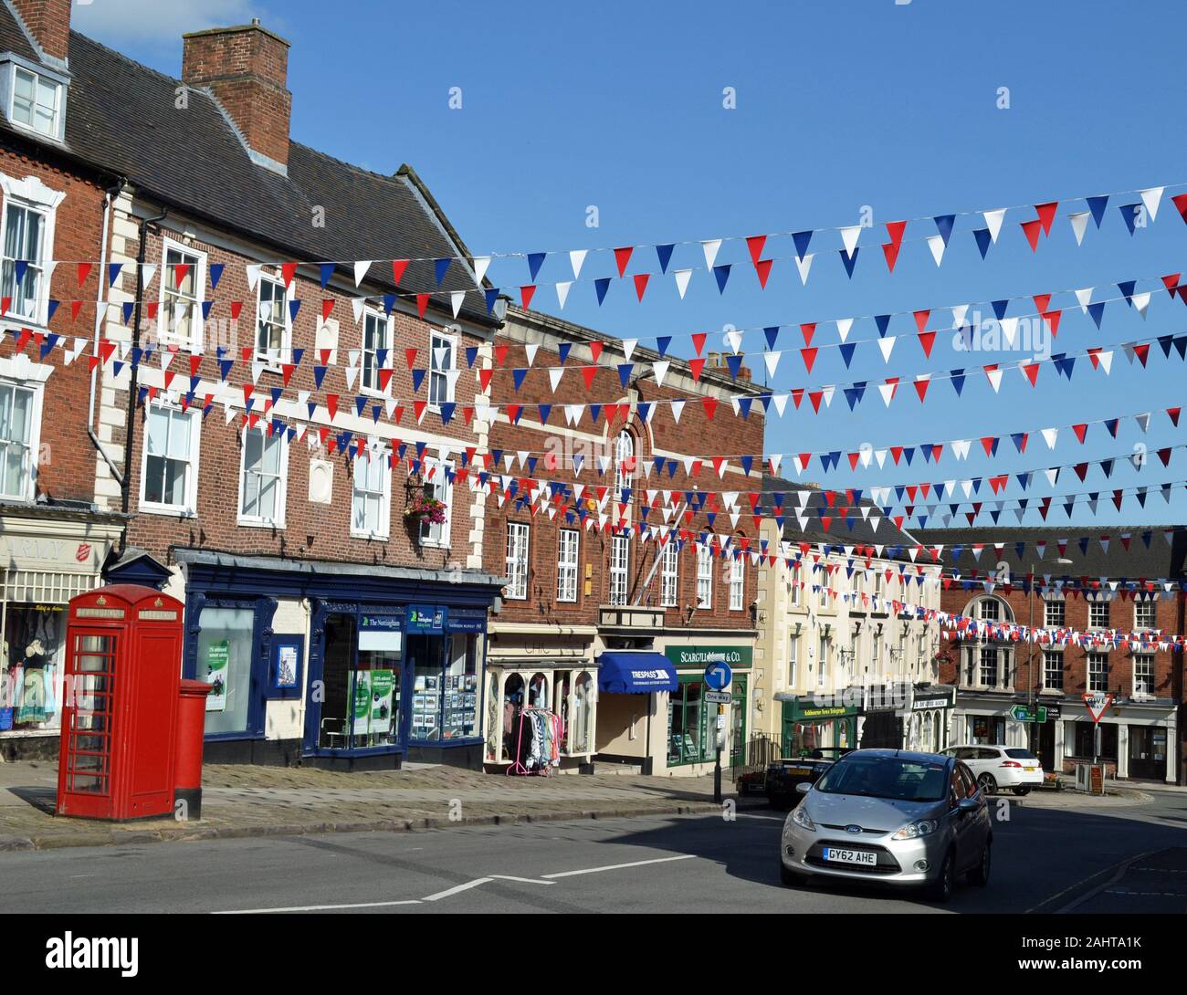 Stadtzentrum in Ashbourne, Derbyshire, Großbritannien Stockfoto