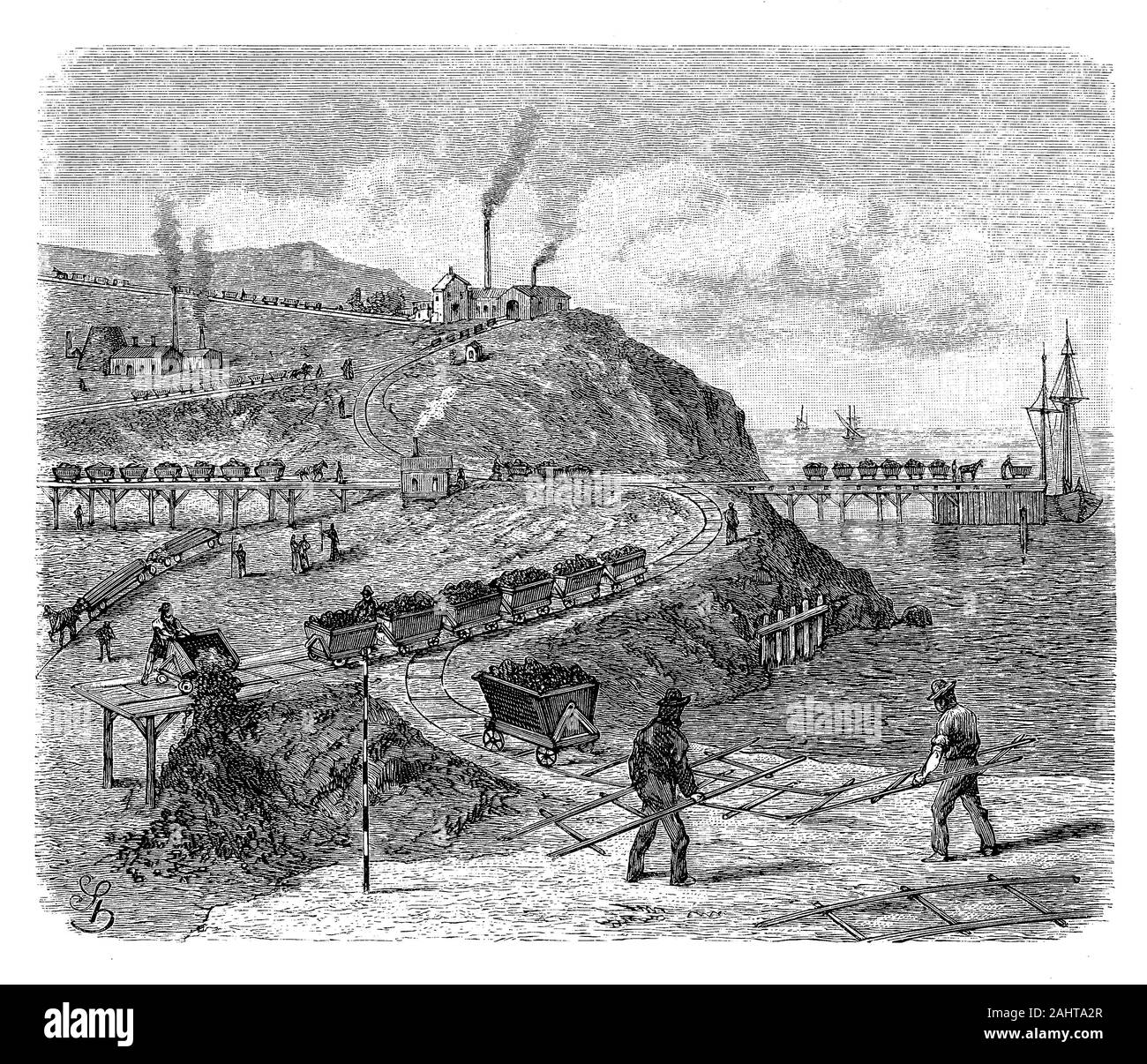 Light Railway für den Versand von Ware mit steilen Steigungen und engen Kurven engineering, um Kosten zu senken Stockfoto