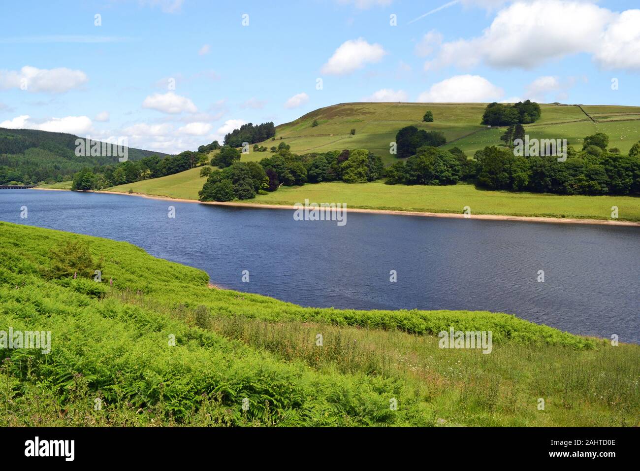Ladybower Reservoir, Obere Derwent Valley, Derbyshire, Großbritannien Stockfoto