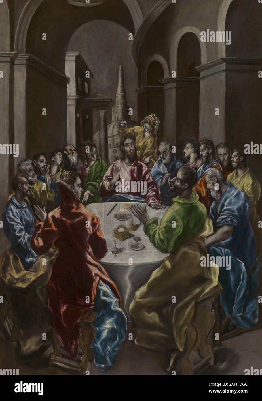 Domenico Theotokópoulos, genannt El Greco. Das fest in das Haus des Simon. 1608 - 1614. Spanien. Öl auf Leinwand Stockfoto