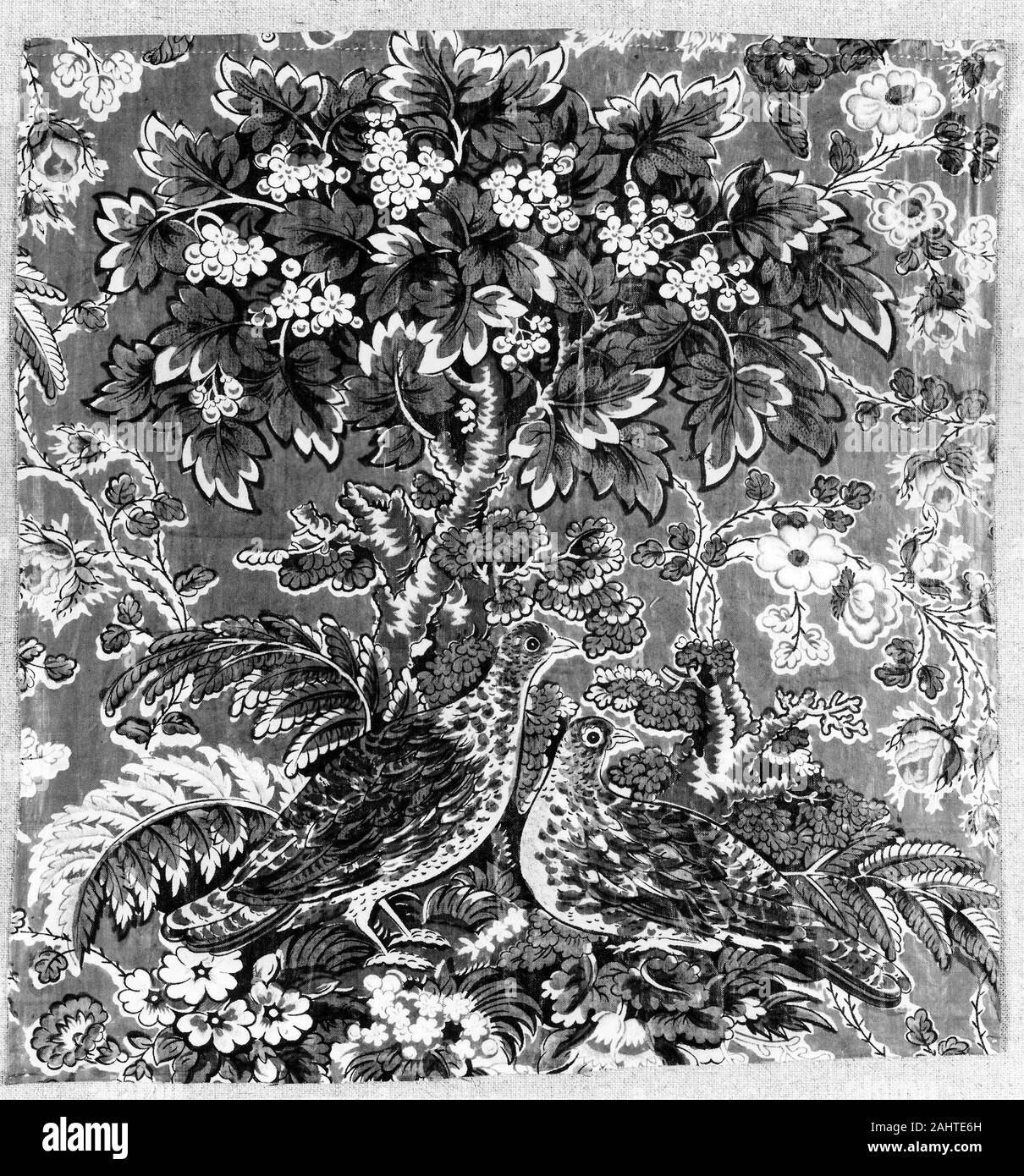 Geländer Halle Print funktioniert (Drucker). Panel. 1805 - 1825. England. Baumwolle, in Leinwandbindung; Block gedruckt Stockfoto
