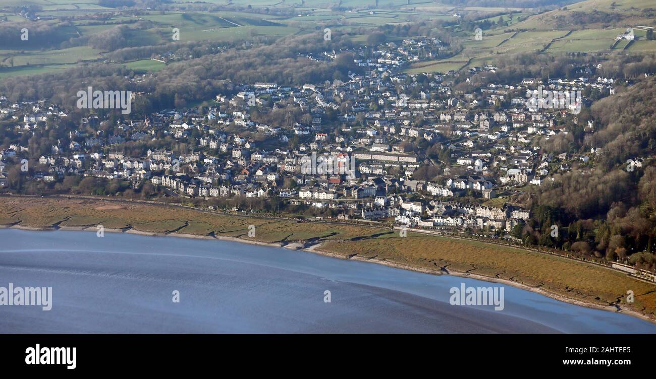 Luftaufnahme von Grange-Over-Sands in Cumbria Stockfoto