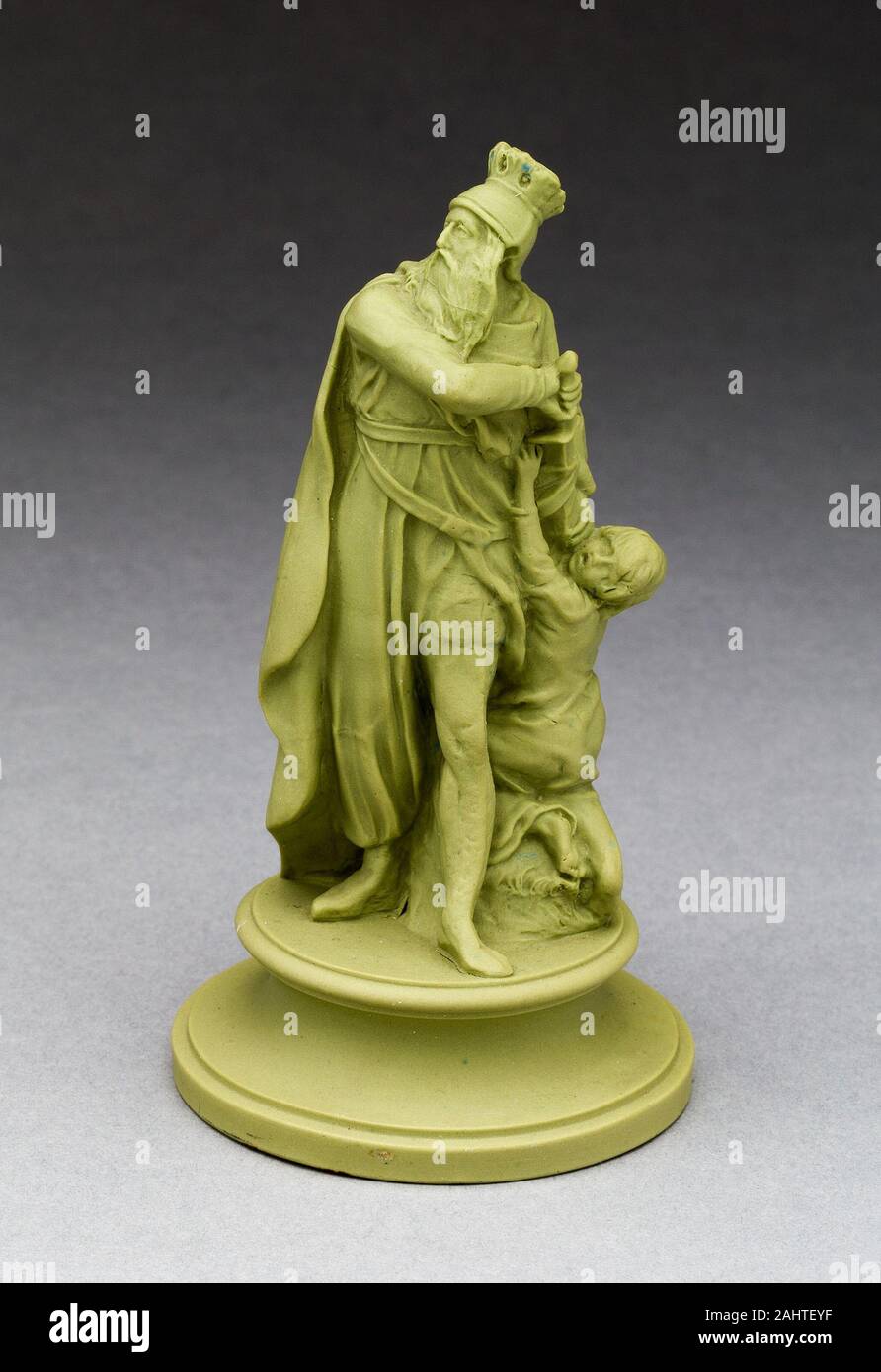 Wedgwood Manufaktur (Hersteller). Schachfigur König. 1775 - 1799. Burslem. Steinzeug grün jasperware Stockfoto