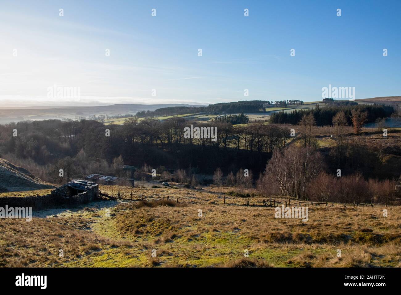 Blick über gewohnt von Stanhope Gemeinsame im Winter Stockfoto