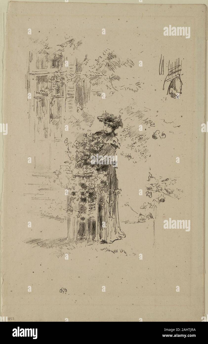 James McNeill Whistler. La Belle Jardinière. 1894. In den Vereinigten Staaten. Transfer Lithographie in Schwarz, mit stumping und Schaben, an den cremefarbenen Papier, legte auf einem schweren Trägerfolie Stockfoto