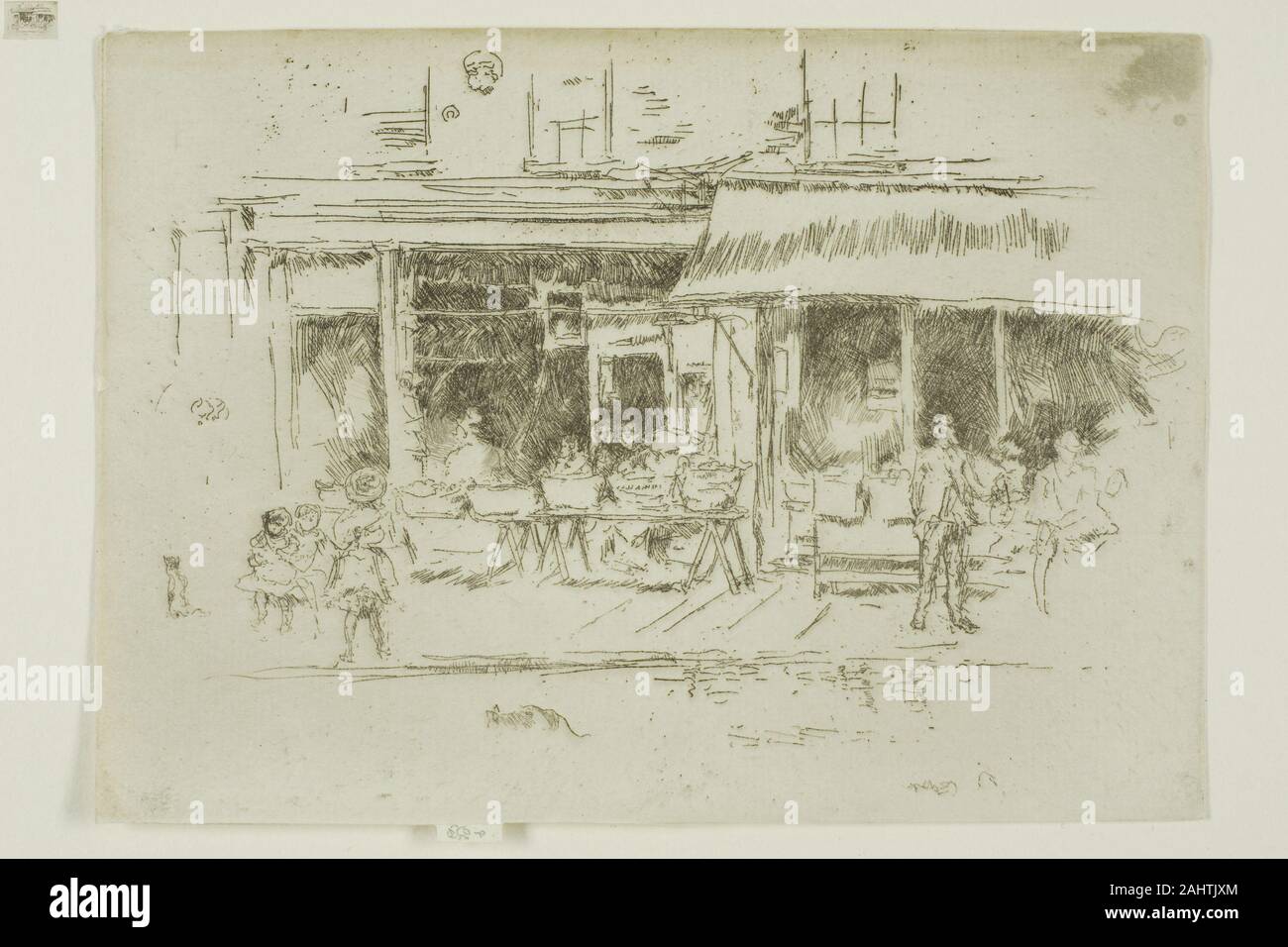 James McNeill Whistler. Mutter Shop, St James's Place, die Houndsditch. 1887. In den Vereinigten Staaten. Ätzen und kaltnadelradierung mit Foul beißen auf Off-white Bütten Stockfoto