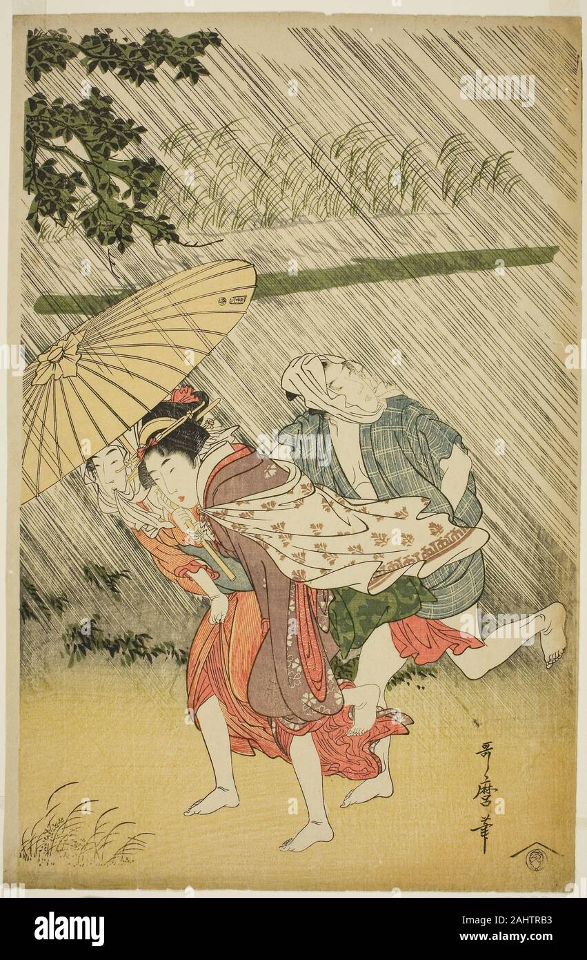 Kitagawa Utamaro. Liebhaber unter einem Schirm. 1792 - 1802. Japan. Farbe holzschnitt; Oban Stockfoto