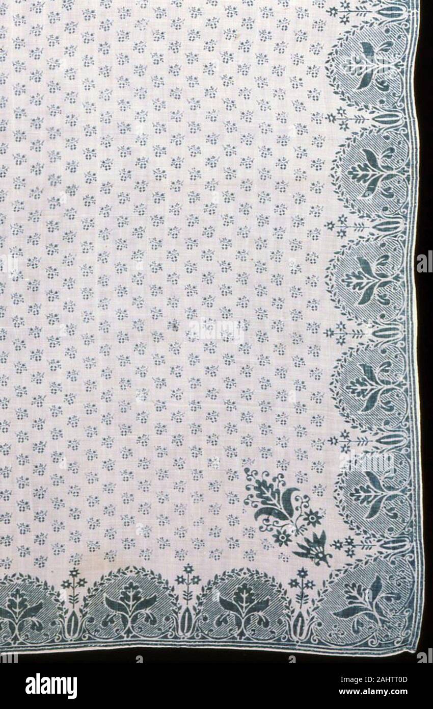 Taschentuch. 1801 - 1825. Frankreich. Baumwolle, in Leinwandbindung; Rolle gedruckt Stockfoto