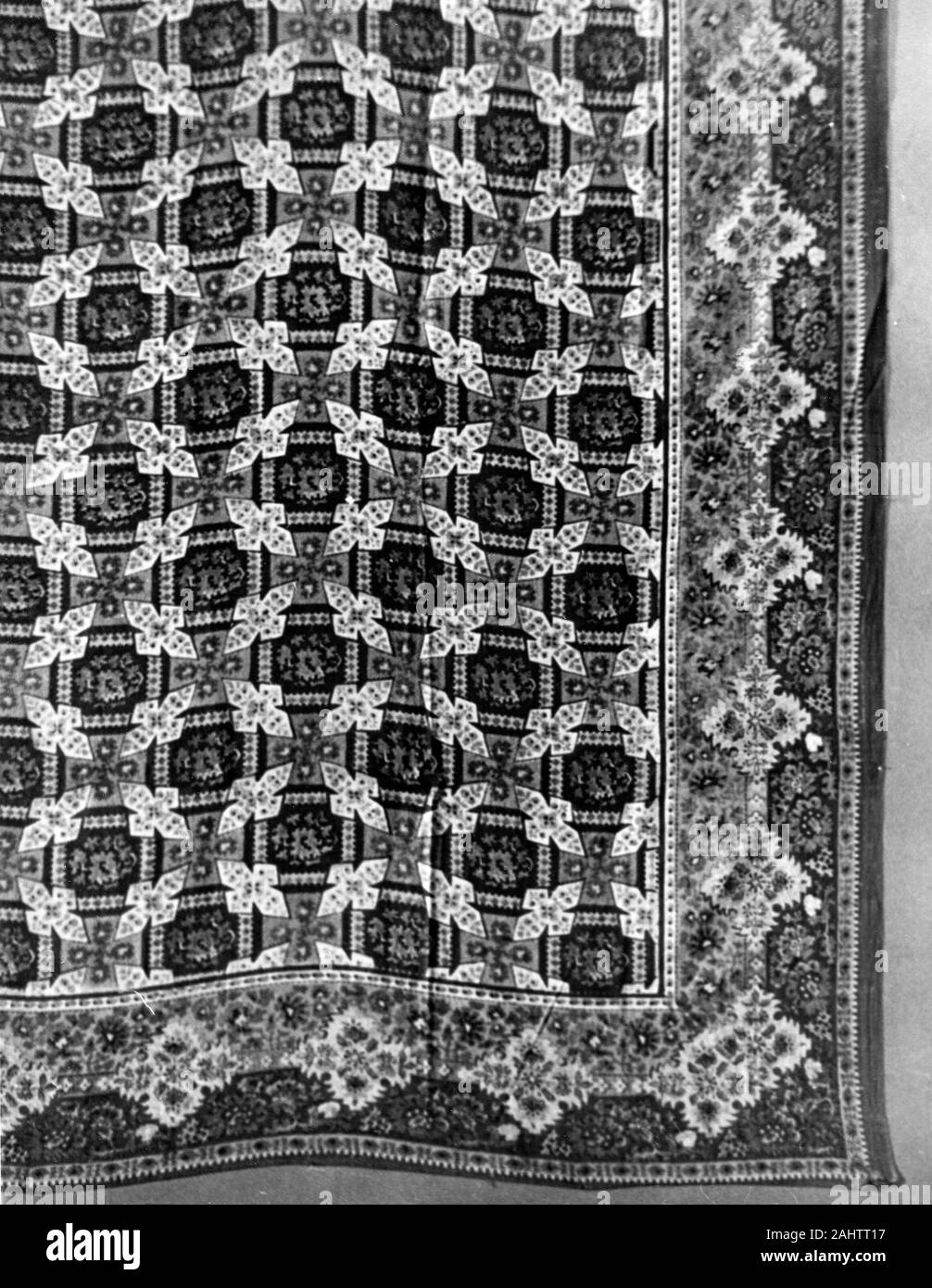 Taschentuch. 1820 - 1840. Frankreich. Baumwolle, in Leinwandbindung; gedruckte Stockfoto