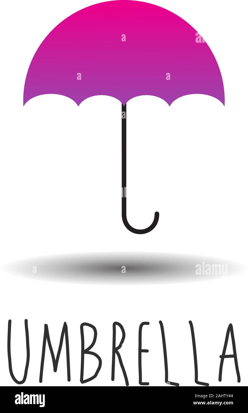 Umbrella Logo Design Vorlage, Magenta, Pink, Violett, Lila, Girly, Mode, Zubehör. Regenschutz Stock Vektor