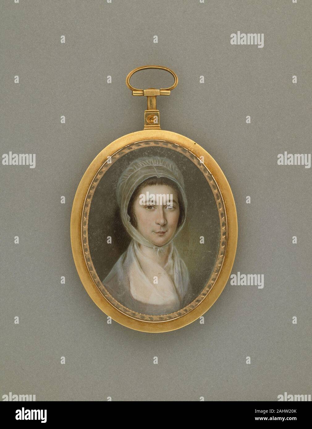 James Peale. Maria (Polly) Lawton Bringhurst. 1790. Philadelphia. Aquarell auf Elfenbein Stockfoto