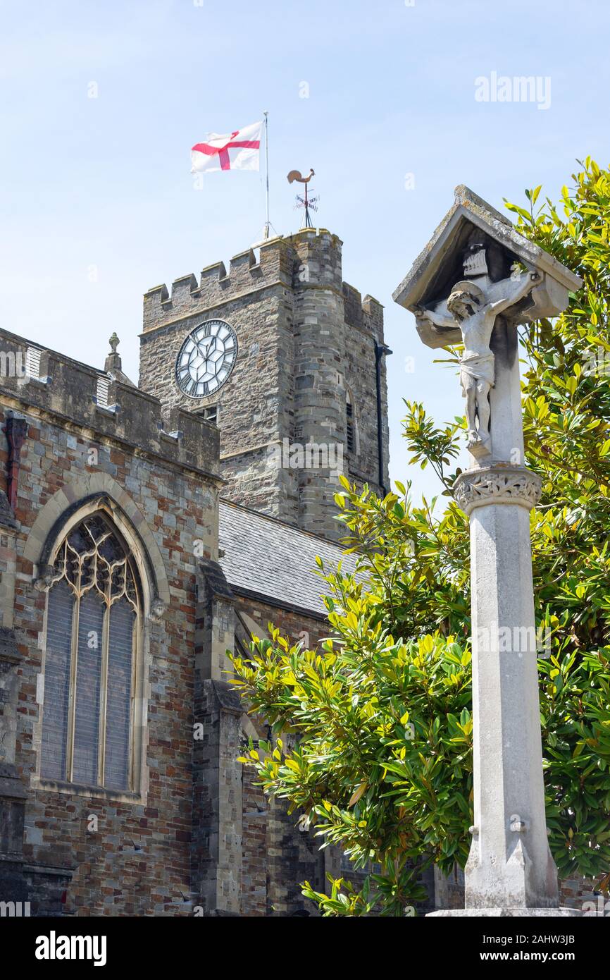 Pfarrkirche St. Maria Kirche entfernt, Bideford, Devon, England, Vereinigtes Königreich Stockfoto