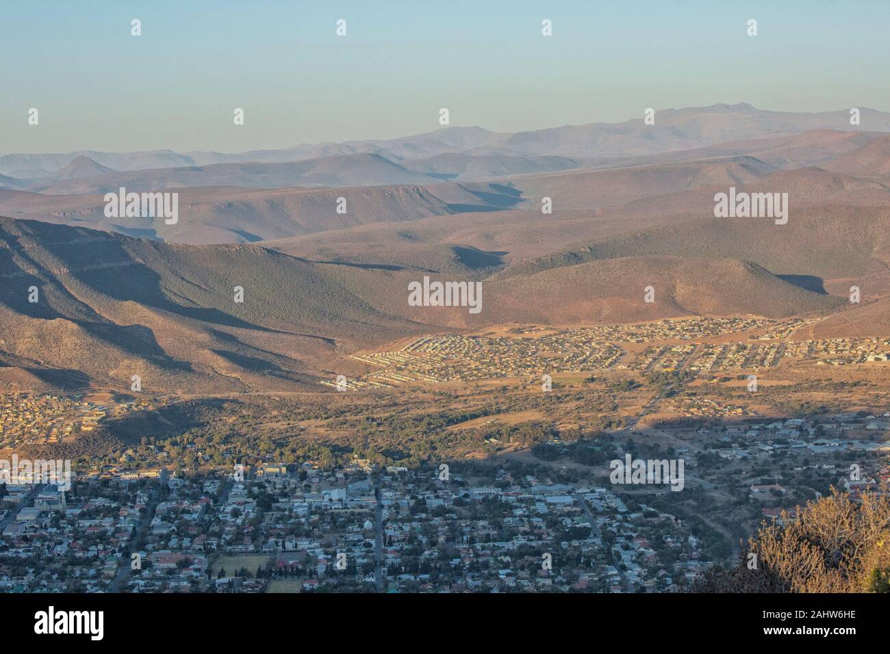 Panoramablick auf Graaff-Reinet, Provinz Eastern Cape, Südafrika Stockfoto