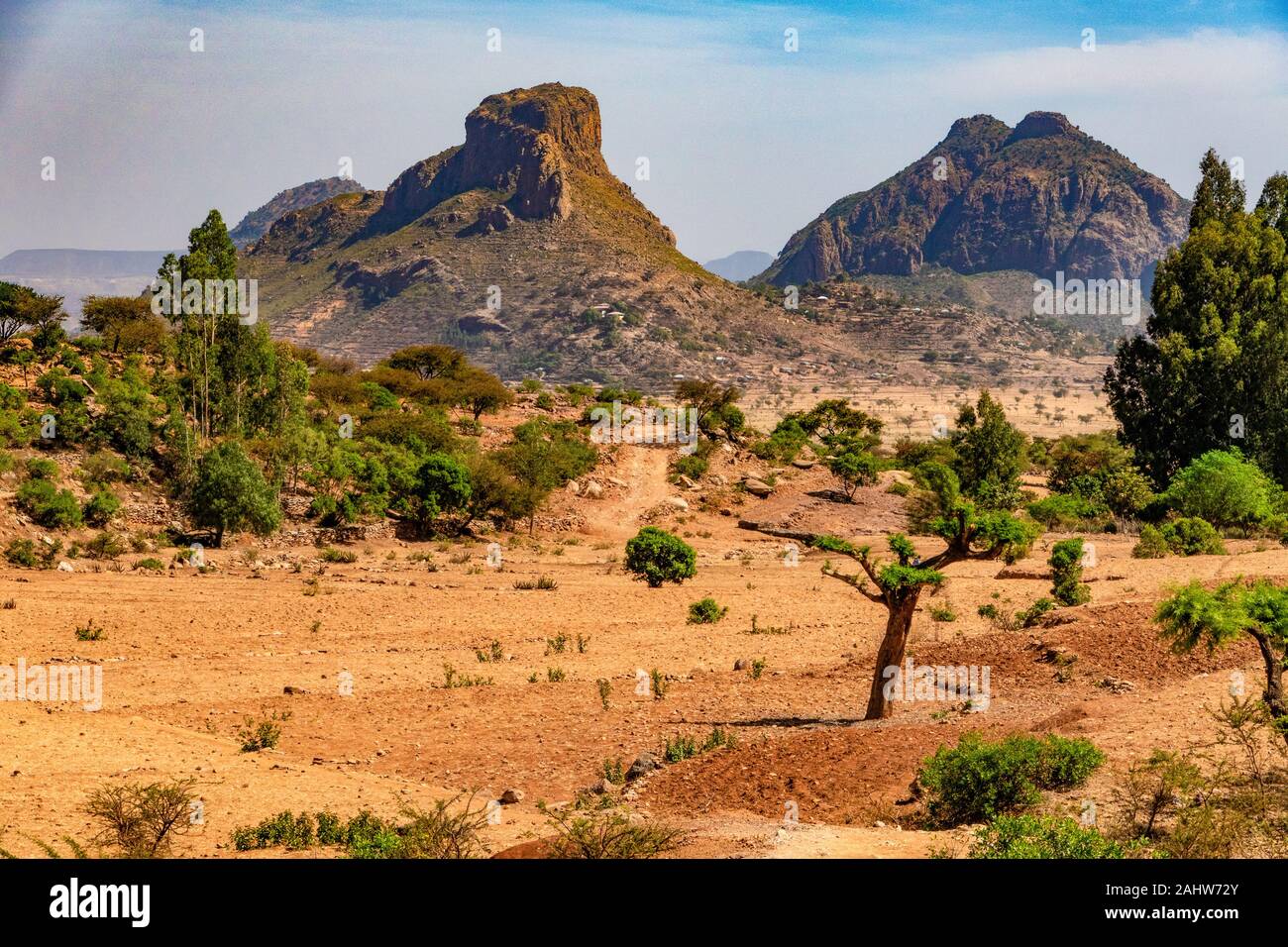 Äthopien, spektakuläre Berglandschaft zwischen Axum und Yeha Stockfoto