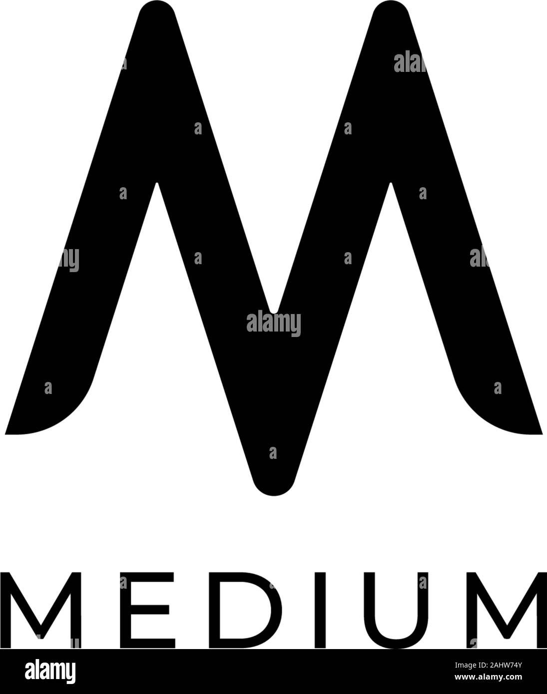 Buchstabe M Logo Design Vorlage, Abdschad erste Logo Konzept, einzelne Schriftart, Einfach und Sauber, Schwarz und Weiß, Lettermark Firmenschriftzug, Vector EPS 10. Stock Vektor