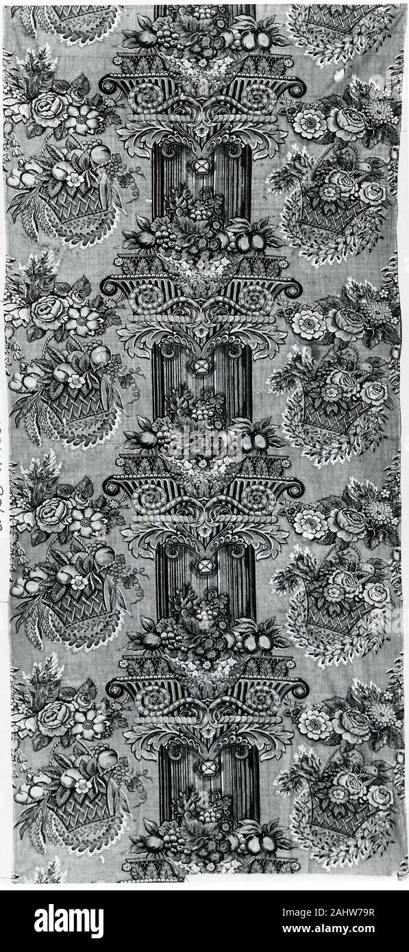 Panel. 1820 - 1840. England. Baumwolle, in Leinwandbindung; Block gedruckt Stockfoto
