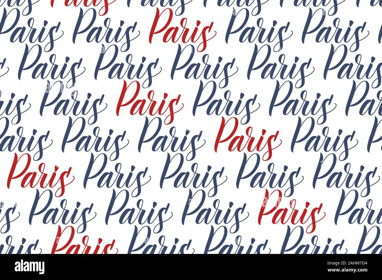 Nahtlose Muster der modernen Pinsel Kalligraphie Paris isotated auf einem weißen Hintergrund. Vector Illustration. Stock Vektor
