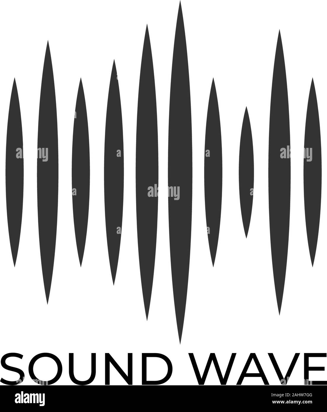 Audio Wave Spektrum Visual Logo, scharfen Spektrum Bar Design Vector, Audio Logo Vorlage, Schwarz und Weiß Stock Vektor