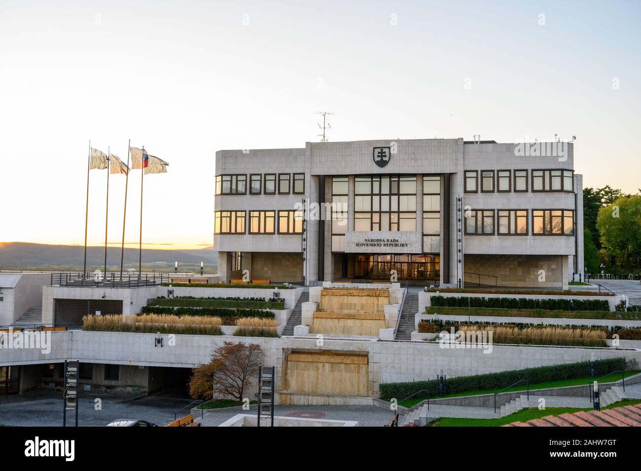 Das Parlament der Slowakischen Republik in Bratislava. Stockfoto