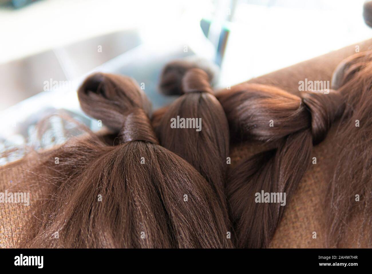 Hair Extensions für die Herstellung von Litzen verwendet werden Stockfoto