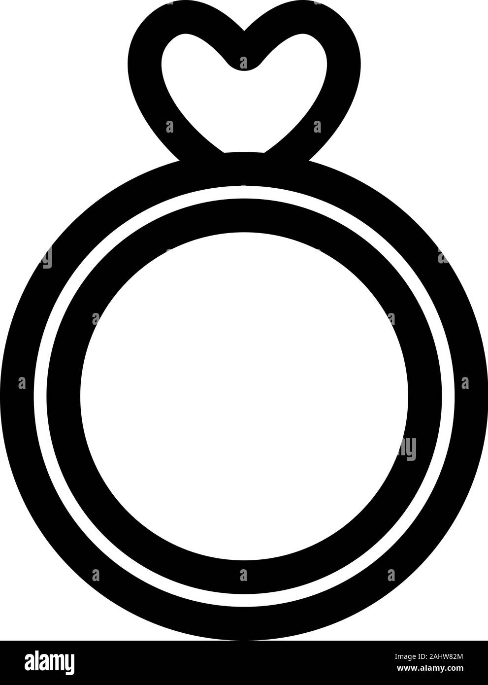 Ring mit Edelstein Symbol Vektor. Isolierte Kontur symbol Abbildung Stock Vektor