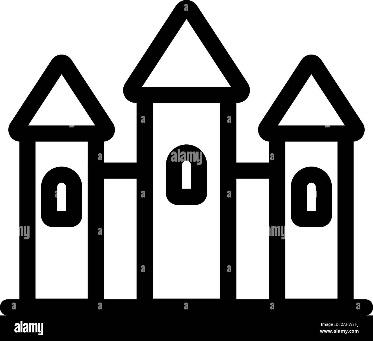 Schloss Prinzessin Symbol Vektor. Isolierte Kontur symbol Abbildung Stock Vektor