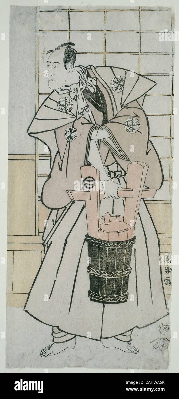 Tôshûsai Sharaku. Die Actoe Ichikawa Komazo llI als Nitta Yoshisada, eigentlich Oyamada Taro Takaie (SANDAI-me Ichikawa Komazo no Nitta Yoshisada, jitsuwa Oyamada Taro Takaie). 1789 - 1799. Japan. Farbe holzschnitt; hosoban, nishiki-e Stockfoto