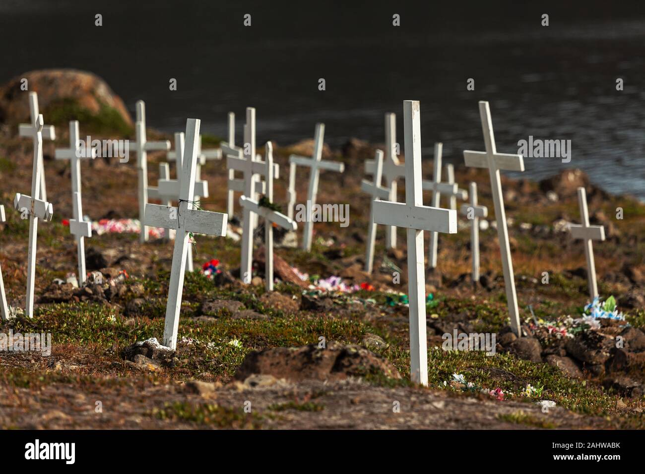 Friedhof in Grönland Stockfoto