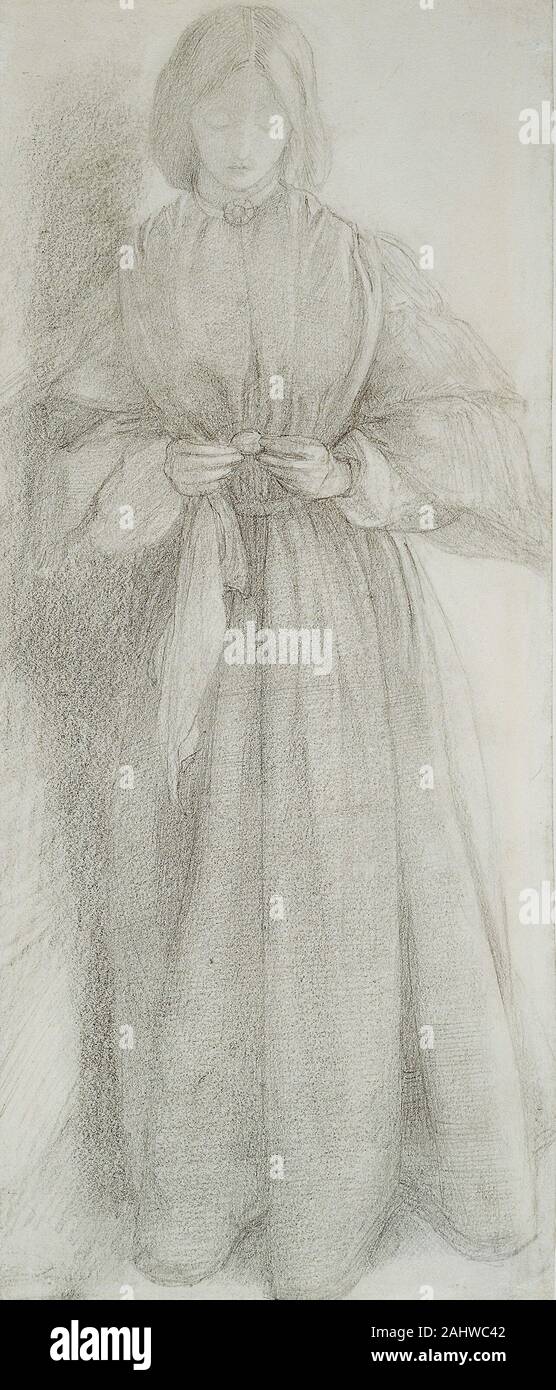 Dante Gabriel Rossetti. Elizabeth Siddal (Mrs. Dante Gabriel Rossetti). 1849 - 1859. England. Graphit mit stumping, auf Elfenbein webte Papier, Edge auf Off-white webte Papier Stockfoto