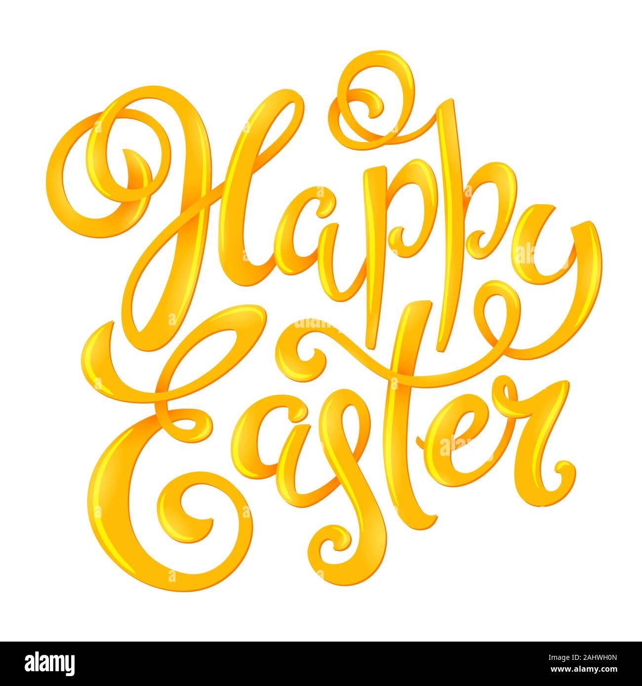Frohe Ostern poster Mit handgezeichneten Schriftzug, Vektor, Abbildung Stock Vektor