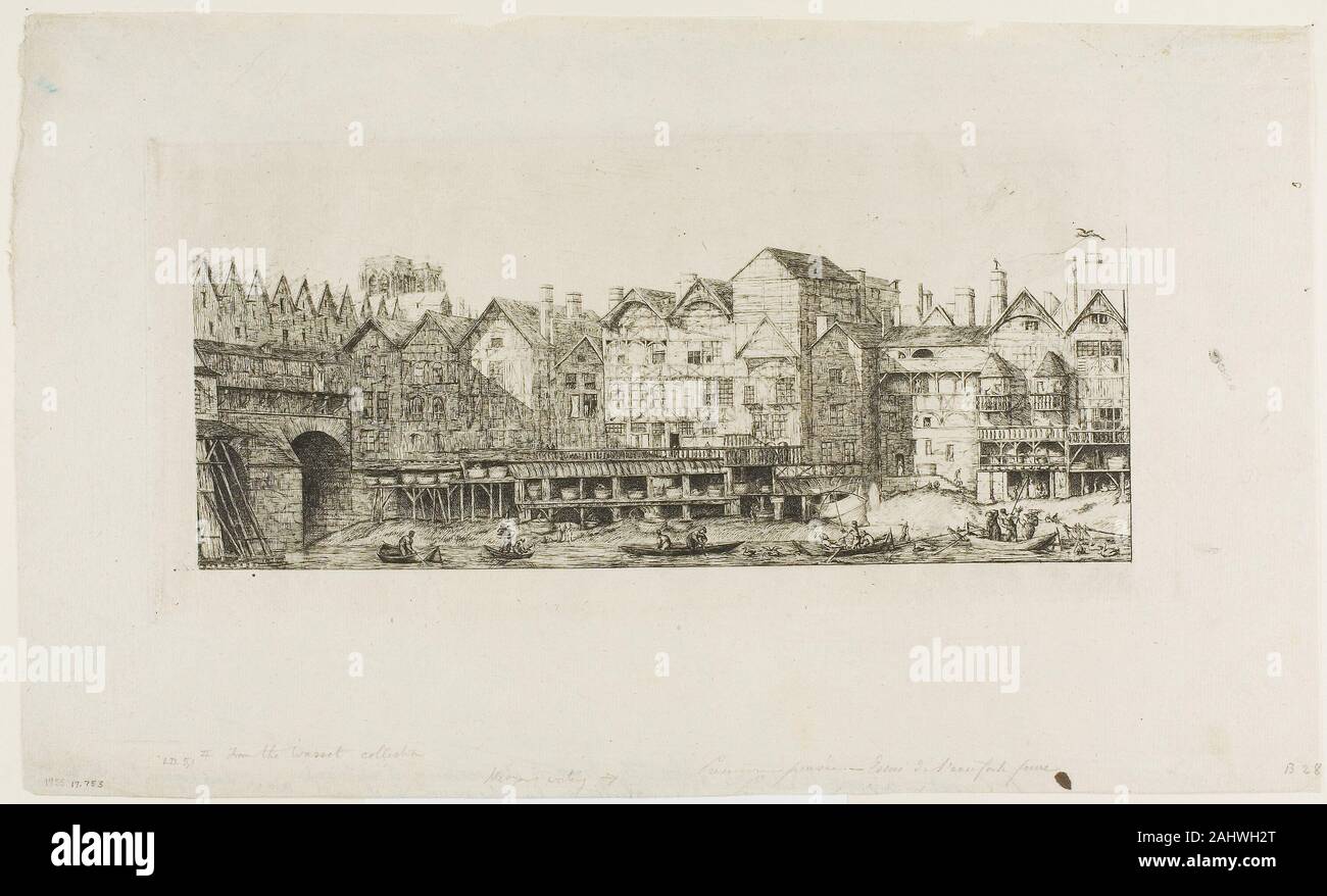 Charles Meryon. Blick auf einen Teil der Stadt Paris gegen Ende des XVII Jahrhunderts. 1861. Frankreich. Radierung auf Elfenbein Bütten Stockfoto