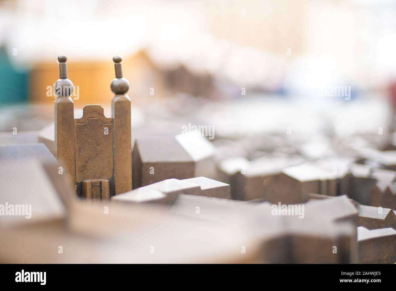 Bronze Replik der Stadt Olomouc in der Tschechischen Republik Stockfoto