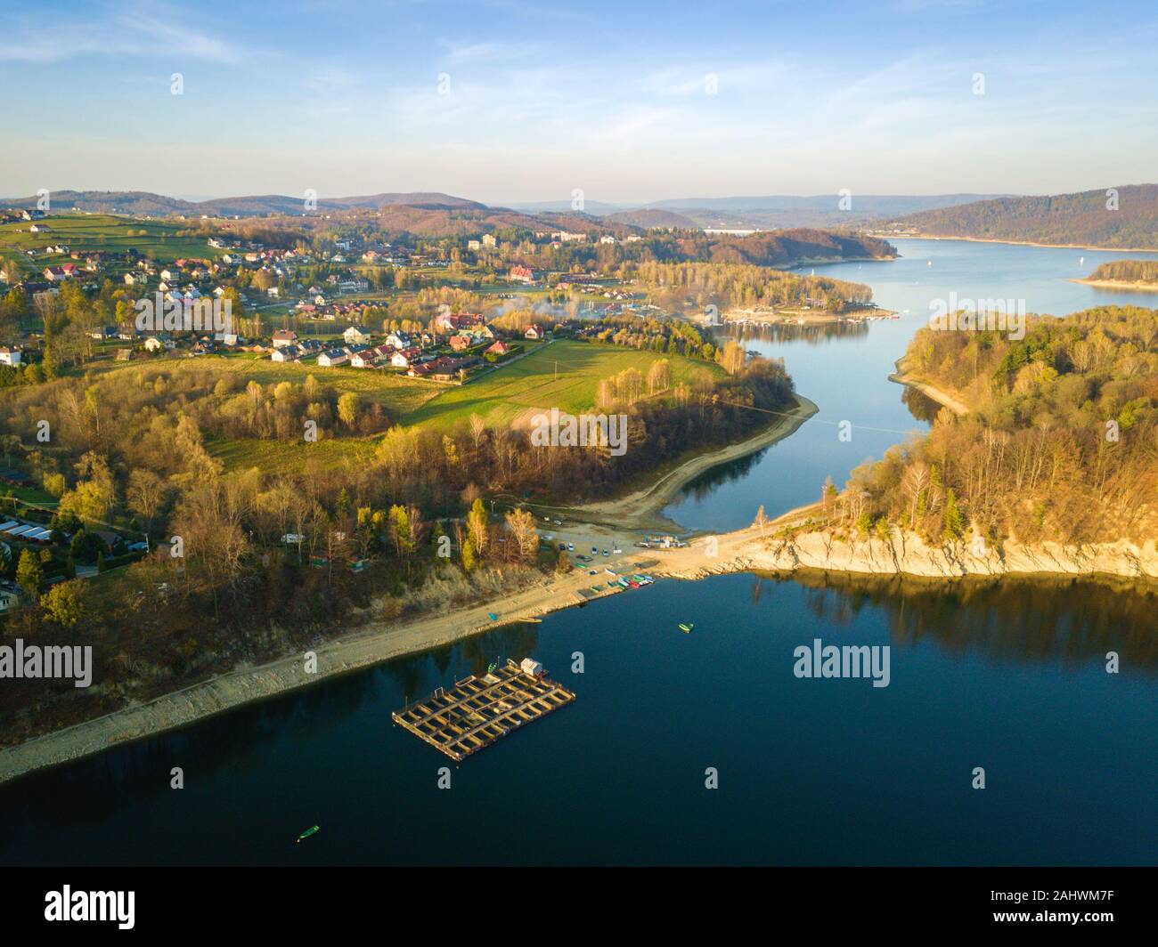 Panorama von Polanczyk Bereich. Polanczyk, Transkarpatien, Polen. Stockfoto